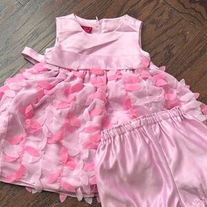 Pink Floral Petal Party Dress for Girls